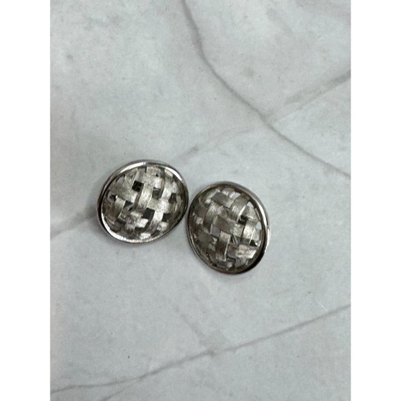 Vintage Lot 3 Crown Trifari Silverplate Jewelry Pieces Necklace Clip On Earrings - Picture 5 of 10